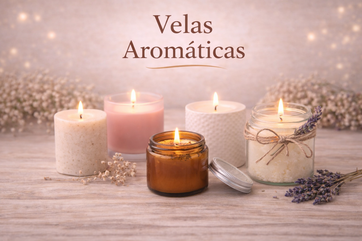 Vela aromática artesanal de soja en vaso