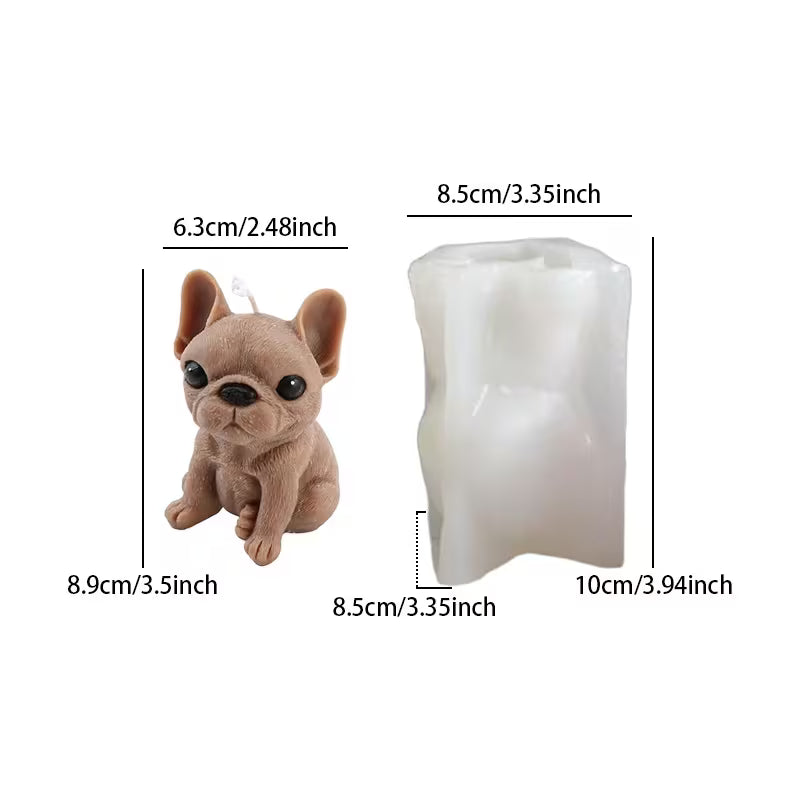 Molde de silicona Bulldog para velas