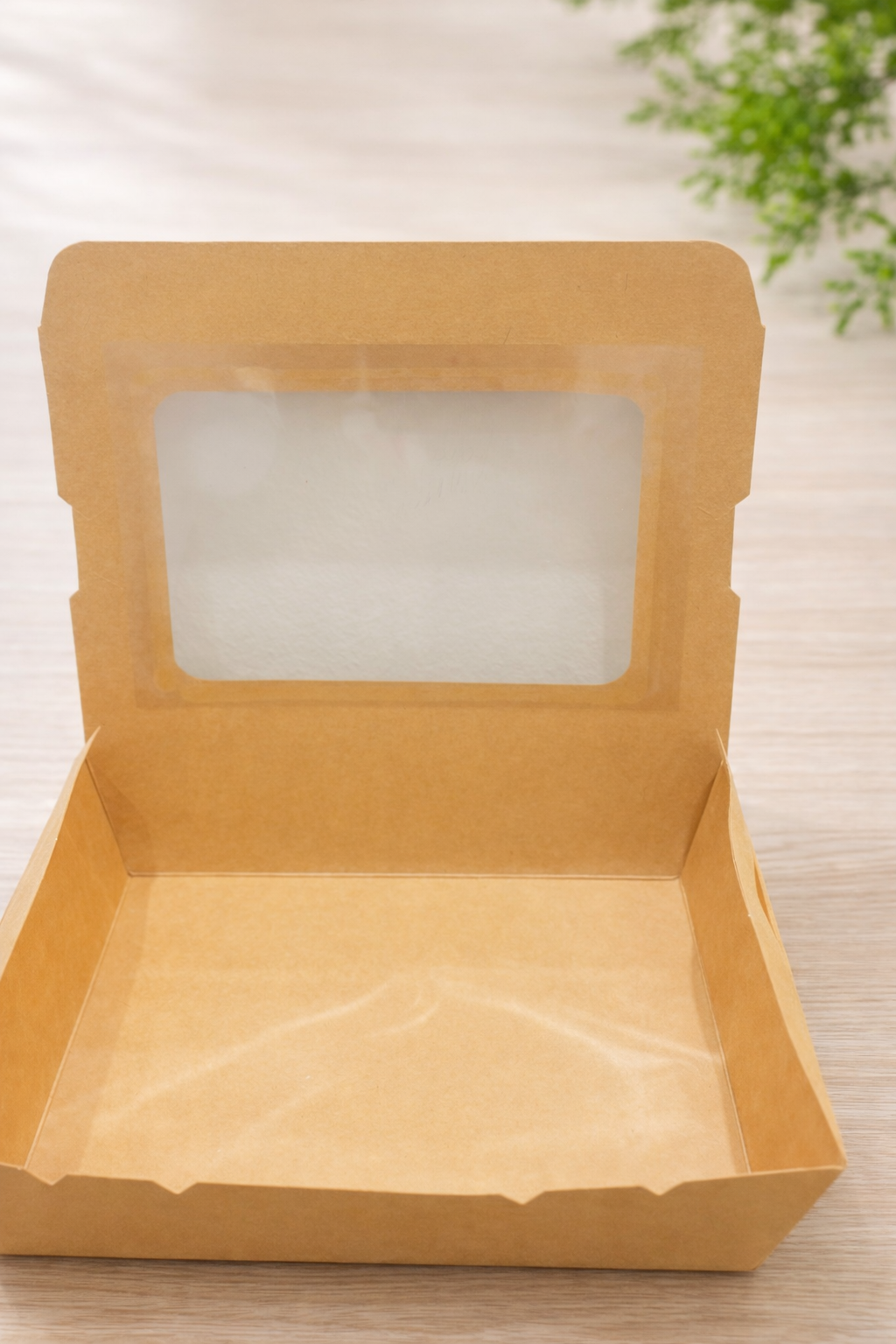 Caja kraft con ventana – pack 10 unidades (1000 ml)