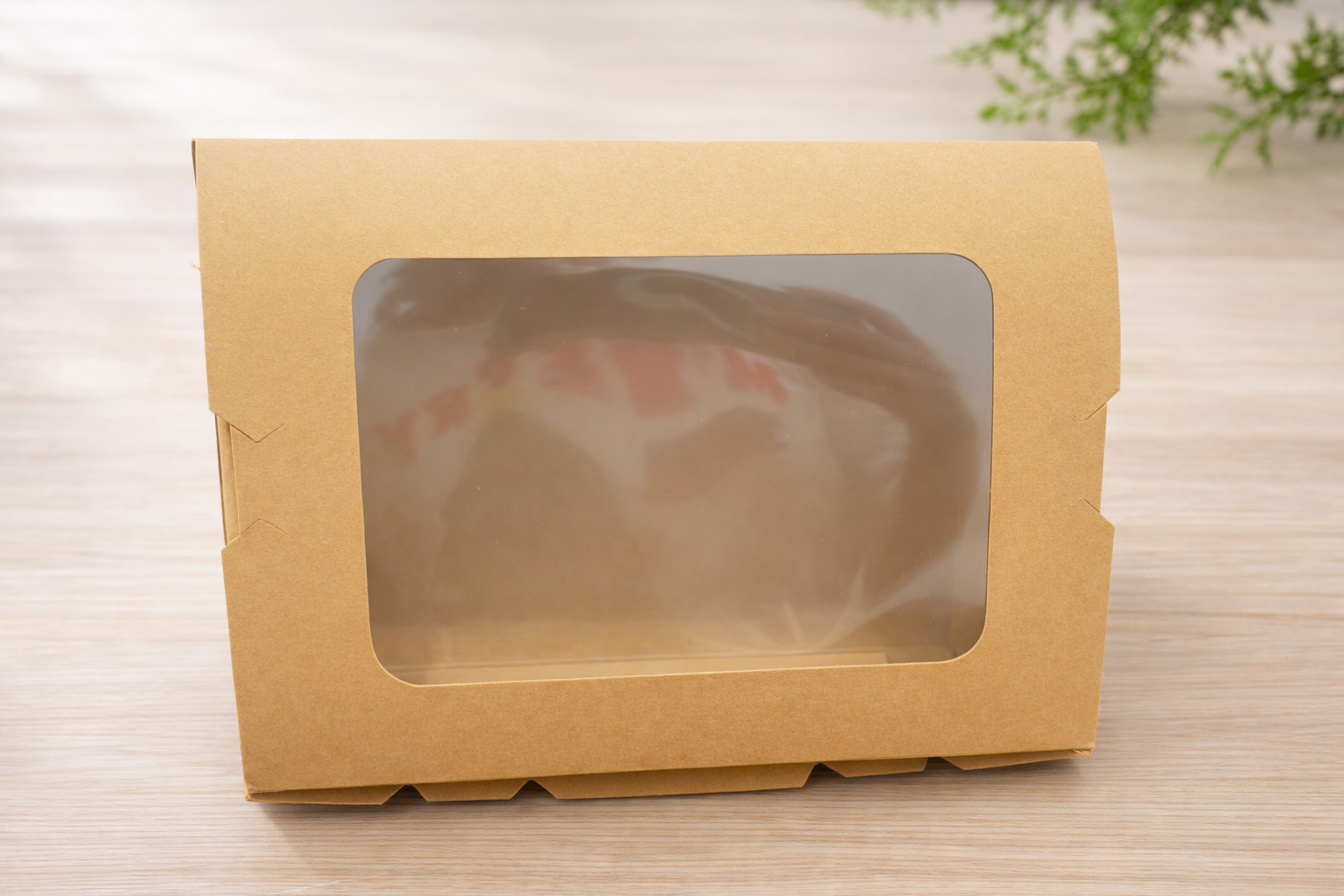 Caja kraft con ventana – pack 10 unidades (1000 ml)