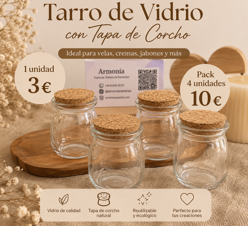 Tarro de Cristal con Tapa de Corcho 120 ml