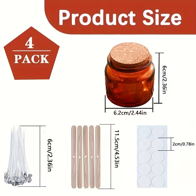 4 vasos de vidrio y accesorios .