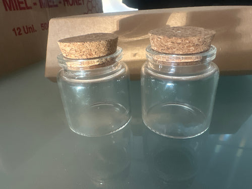 2 Tarros de Vidrio con Tapa de Corcho