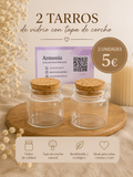 2 Tarros de Vidrio con Tapa de Corcho